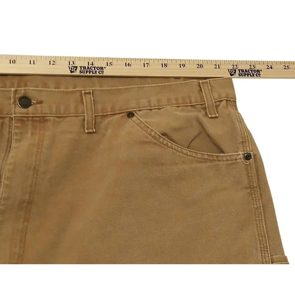 Dickies Mens Carpenter Work Pants 44x30 Relaxed Fit Canvas Cotton~SEE HOLE (Pic)